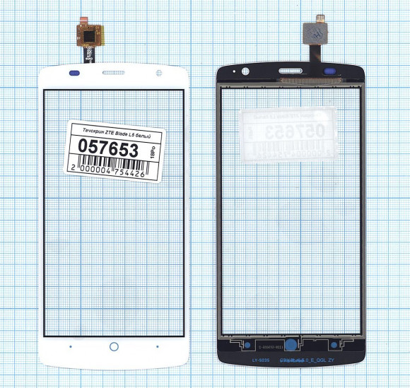 Сенсорное стекло (тачскрин) для ZTE Blade L5, белый