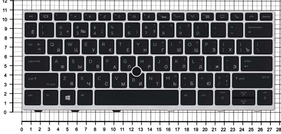 Клавиатура для ноутбука HP EliteBook 730 G5, 735 G5, 830 G5, 836 G5, черная с серой рамкой и подсветкой Клавиатура для ноутбука HP EliteBook 730 G5, 735 G5, 830 G5, 836 G5, черная с серой рамкой и подсветкой