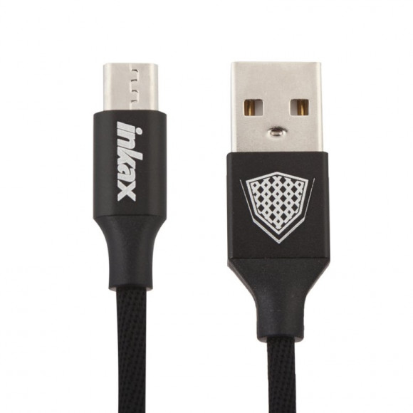 USB Дата-кабель inkax CK-27 Metal Braided для MicroUSB 100CM метал. разъемы, черный