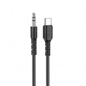 Аудио кабель (AUX) Hoco UPA-17 [3.5мм - Type-C], 1 метр, черный