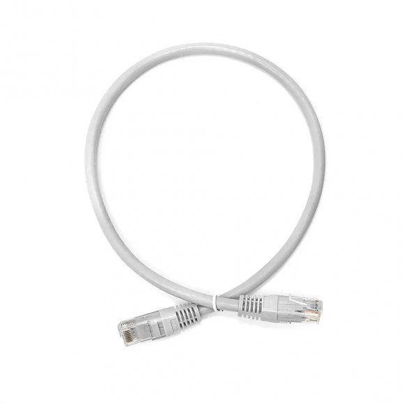 Патч-корд RJ45 - RJ45, 4 пары, UTP, категория 6, 0.5 м, серый, TWT-45-45-0.5/6-GY