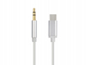 Аудио кабель (AUX) Vixion CAB15 [3.5мм - Type-C], 1 метр, серебро