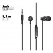 Гарнитура Earldom ET-E56 3.5 mm вставная 1.1м, черная