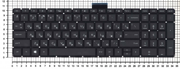 Клавиатура для ноутбука HP Omen 17-W000, черная с белой подсветкой