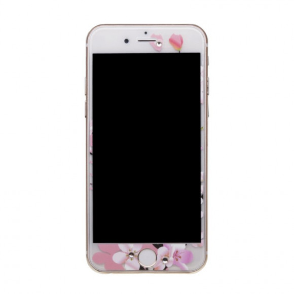 Защитное стекло с рисунком для Apple iPhone 6, 6s "Цветы сакуры" Tempered Glass 0.33 мм (две стороны)