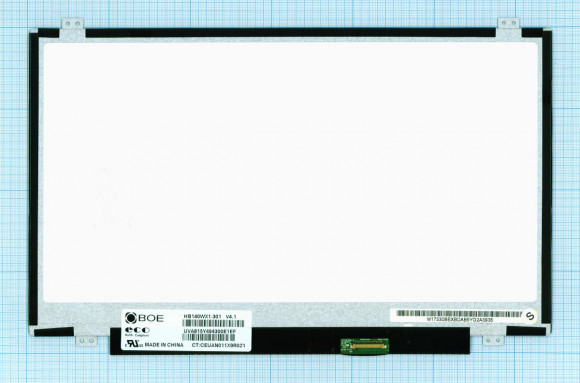 Матрица (экран) для ноутбука HB140WX1-301 14", 1366x768, 30 pin, LED, Slim, глянцевая