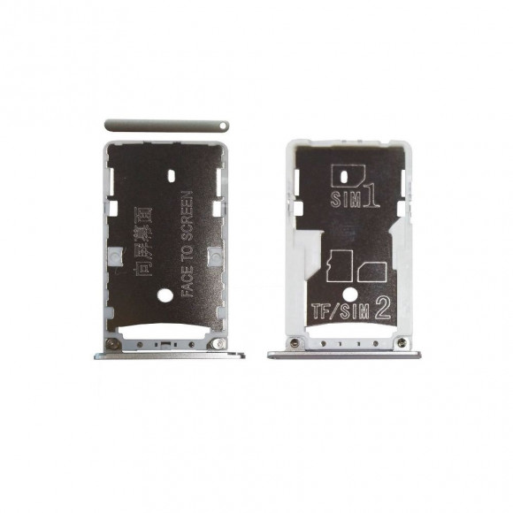 Держатель SIM Xiaomi Redmi 3, 3S (серебро)