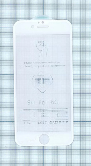 Защитное стекло 5D для Apple iPhone 6, 6S белое