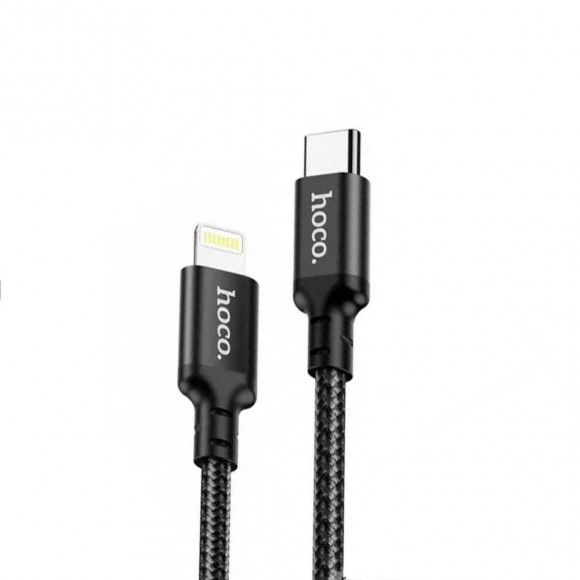 USB-C кабель Hoco X14 Times speed Lightning 8-pin, 3А, PD20W, 1м, нейлон, черный