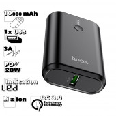 Внешний АКБ HOCO Q3 Mayflower 10000mAh, 1xUSB, QC 3.0 3А, PD 20W, Li-Ion (черный)