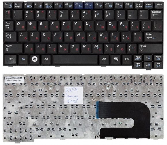 Клавиатура для ноутбука ноутбука Samsung NC10, N110, N130, N127, N140, черная Клавиатура для ноутбука ноутбука Samsung NC10, N110, N130, N127, N140, черная