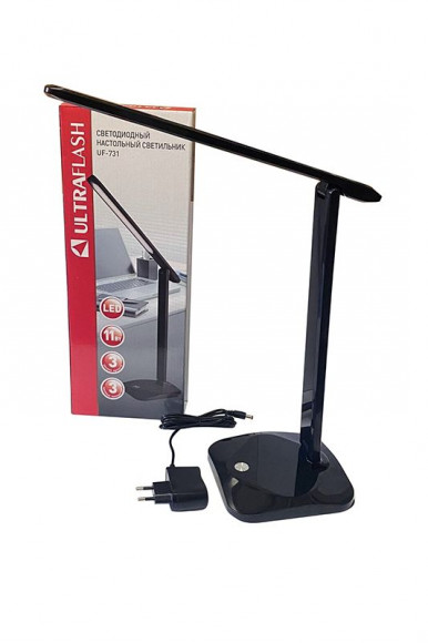 Светильник ULTRAFLASH UF-731 С02 11Вт, 3000К-4500К-6000К, сенсорное выключение, 3 уровня яркости, черный