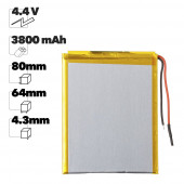 Аккумуляторная батарея универсальная Premium Quality (43x64x80Pмм), 3800мАч, 4.4В Аккумуляторная батарея универсальная Premium Quality (43x64x80Pмм), 3800мАч, 4.4В