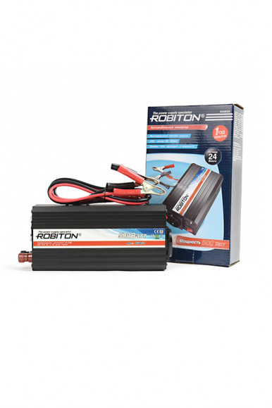 Инвертор (преобразователь) Robiton R500/24V 500W с USB выходом (24В)