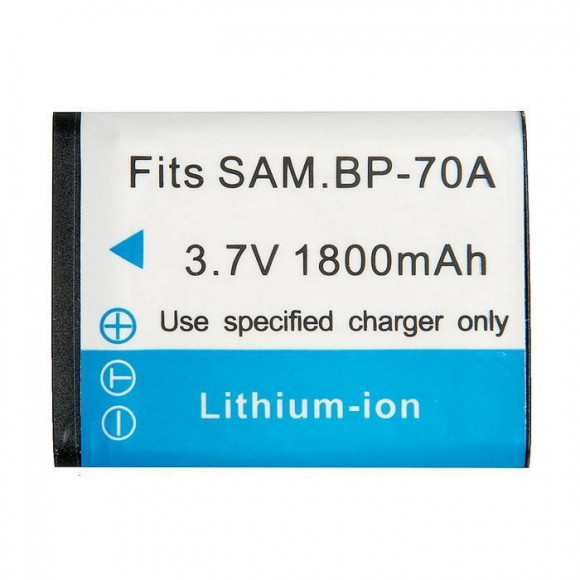 Аккумулятор BP-70A для фотоаппарата Samsung Digimax AQ, 3.7В, 1800мАч, Li-ion