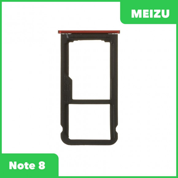 Держатель (лоток) SIM-карты для Meizu Note 8, красный