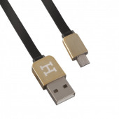 USB Дата-кабель Hermes MicroUSB плоский (черный с золотым) USB Дата-кабель Hermes MicroUSB плоский (черный с золотым)