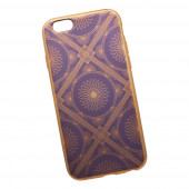 Силиконовая крышка "LP" для Apple iPhone 6, 6S (синяя, золотые персидские ромашки (европакет))