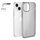 Чехол HOCO Light для Apple iPhone 15 Plus, TPU (прозрачный/черный) Чехол HOCO Light для Apple iPhone 15 Plus, TPU (прозрачный/черный)