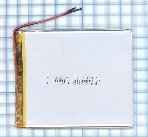 Аккумуляторная батарея Li-Pol (3x90x105мм), 2pin, 3.7В, 3600мАч