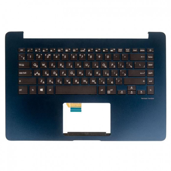 Клавиатура для ноутбука Asus UX530UX-1A с топкейсом, темно-синяя, с подсветкой