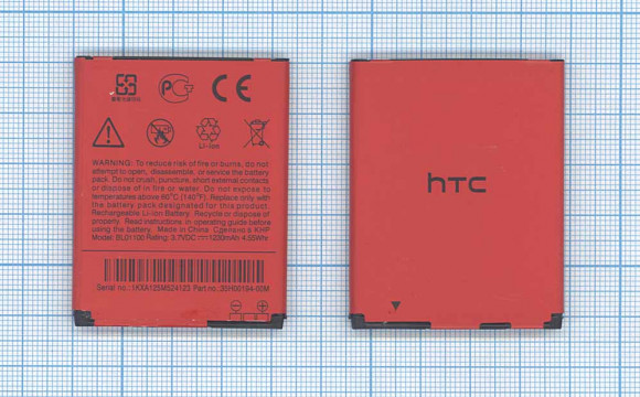 Аккумулятор BL01100 для телефона HTC Desire C, 3.7В, 4.55Wh