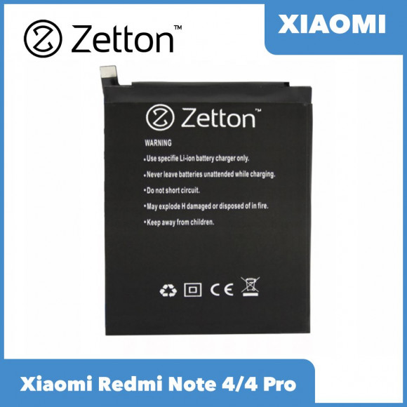 Аккумулятор Zetton для Xiaomi Redmi Note 4, 4 Pro 4100 mAh, Li-Pol аналог BN41