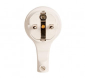 Вилка с заземлением белая, угловая 16А 250В Вилка с заземлением белая, угловая 16А 250В