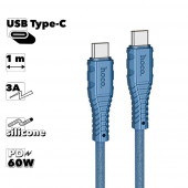 USB-C кабель HOCO X67 Nano Type-C, 3А, PD 60W, 1м, силикон (синий)