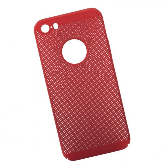 Защитная крышка "LP" для Apple iPhone 5, 5S, SE "Сетка" Soft Touch, красная (европакет)