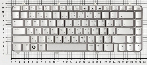 Клавиатура для ноутбука HP Pavilion DV5-1000, серебристая