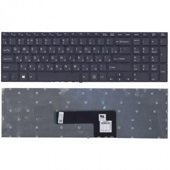 Клавиатура для ноутбука Sony Vaio SVF15, FIT 15, черная, без рамки