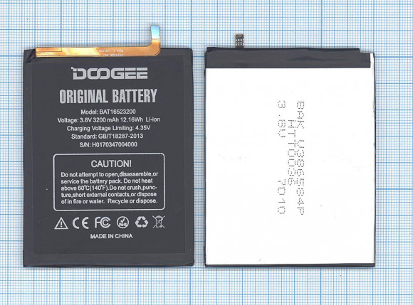 Аккумулятор BAT16523200 для телефона Doogee Y6, Y6c, 3200мАч, 3.8В