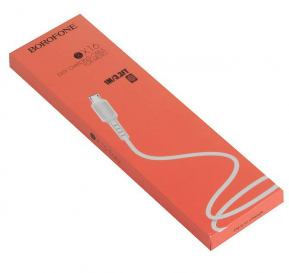 Кабель USB BOROFONE BX16 для Micro USB, 2.4A, длина 1м, белый Кабель USB BOROFONE BX16 для Micro USB, 2.4A, длина 1м, белый