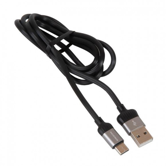 Кабель USB BOROFONE BX28 Dignity USB - Type-C, 3A, 1 м, серый металлик