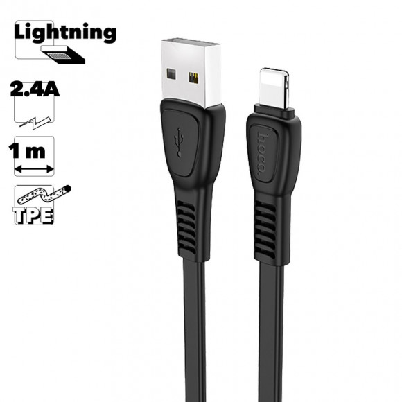 USB кабель Hoco X40 Noah Charging Data Cable For Lightning, 1 метр, черный
