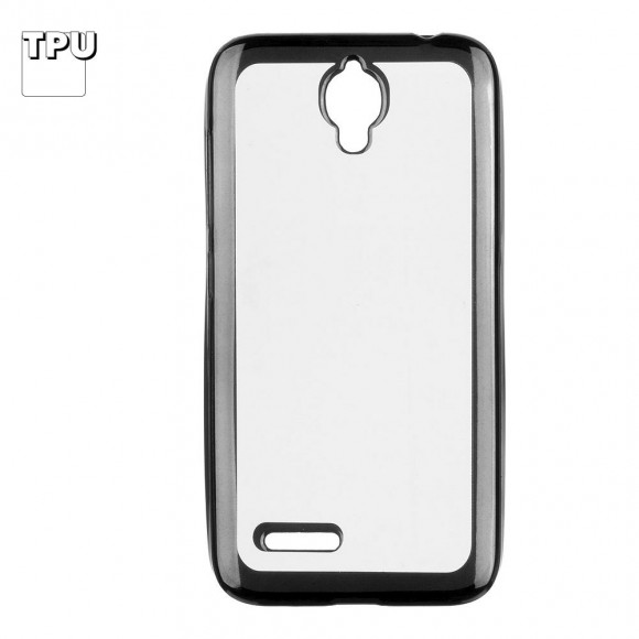 Чехол силиконовый "LP" для Alcatel ONE TOUCH Idol 2 Mini TPU (прозрачный с черной хром рамкой)