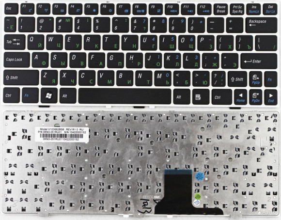 Клавиатура для ноутбука Asus EeePC 1000, 1000HG, 1000HD, 1000H, 1000HA, 1000HE, 1002HA, черная, рамка белая