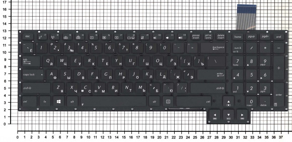 Клавиатура для ноутбука Asus G750, G750JX, G750JW, черная без рамки