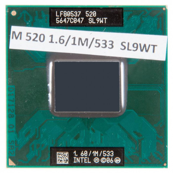 Процессор Socket M Intel Celeron M 520 1600MHz (Merom, 1024Kb L2 Cache, 533 MHz, SL9WT) RB