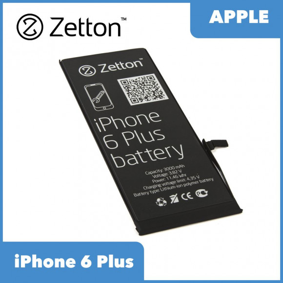 Аккумулятор Zetton для телефона iPhone 6 Plus 3000 mAh, Li-Pol аналог 616-0765