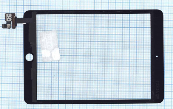 Сенсорное стекло (тачскрин) для планшета Apple iPad Mini 3 (A1599, A1600) (retina) + IC, черное (OEM)
