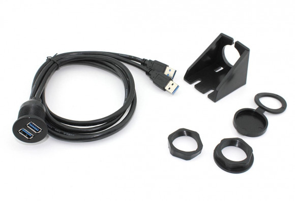 Кабель USB 3.0 двойной для монтажа на корпус 100 см