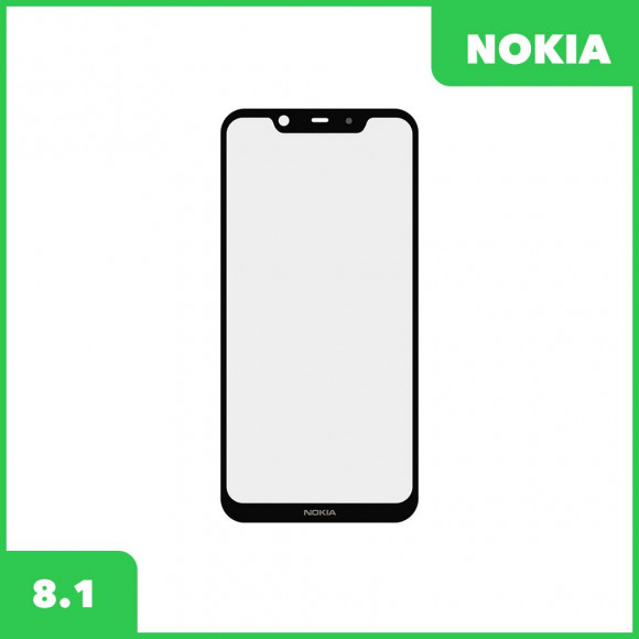 Стекло + OCA пленка для переклейки Nokia 8.1 (DS TA-1119), черный