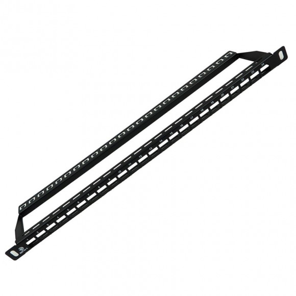Коммутационная патч-панель BNH, 19", 0,5HU, портов: 24 х Keystone Jack, кат. 5-7, универсальная, неэкр., цвет: чёрный, (B100.0.5-24-0-UTP-UNB)