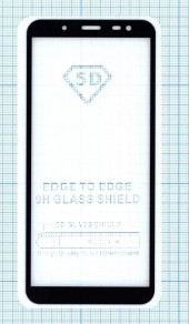 Защитное стекло Samsung Galaxy A6 2018 (A600F), черное