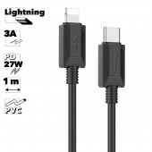 USB-C кабель Hoco X73 Lightning 8-pin, 3А, PD20W, 1м, силикон, черный USB-C кабель Hoco X73 Lightning 8-pin, 3А, PD20W, 1м, силикон, черный