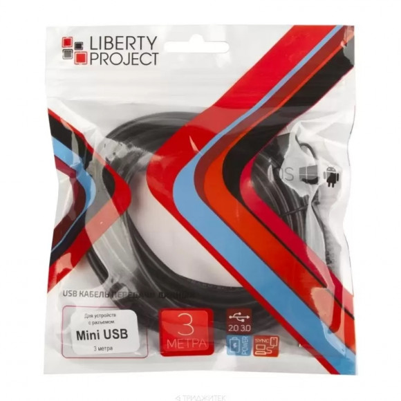 USB кабель "LP" Mini USB, 3 метра (европакет) USB кабель "LP" Mini USB, 3 метра (европакет)
