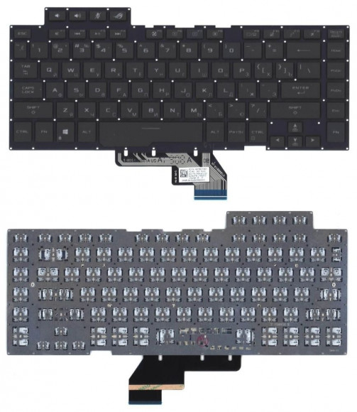 Клавиатура для ноутбука Asus ROG GU502, черная c подсветкой маленький энтер