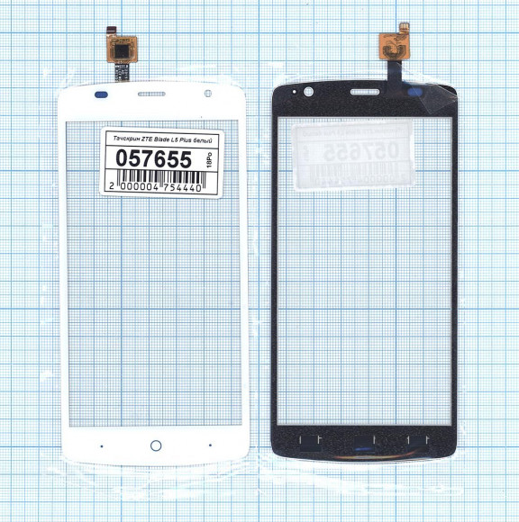 Сенсорное стекло (тачскрин) для ZTE Blade L5 Plus, белый